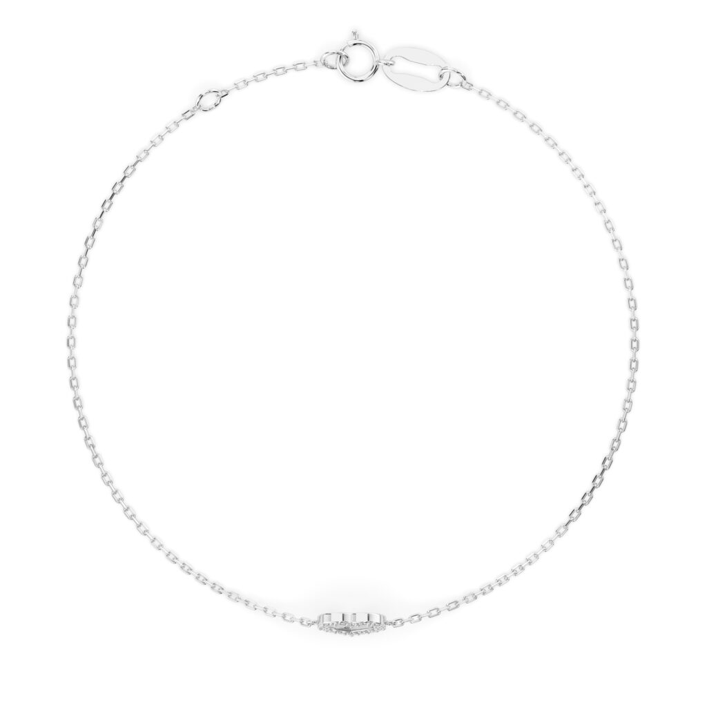 Białe Złoto Bransoletka z Diamentem Kolekcja Minimalism, Pure Love