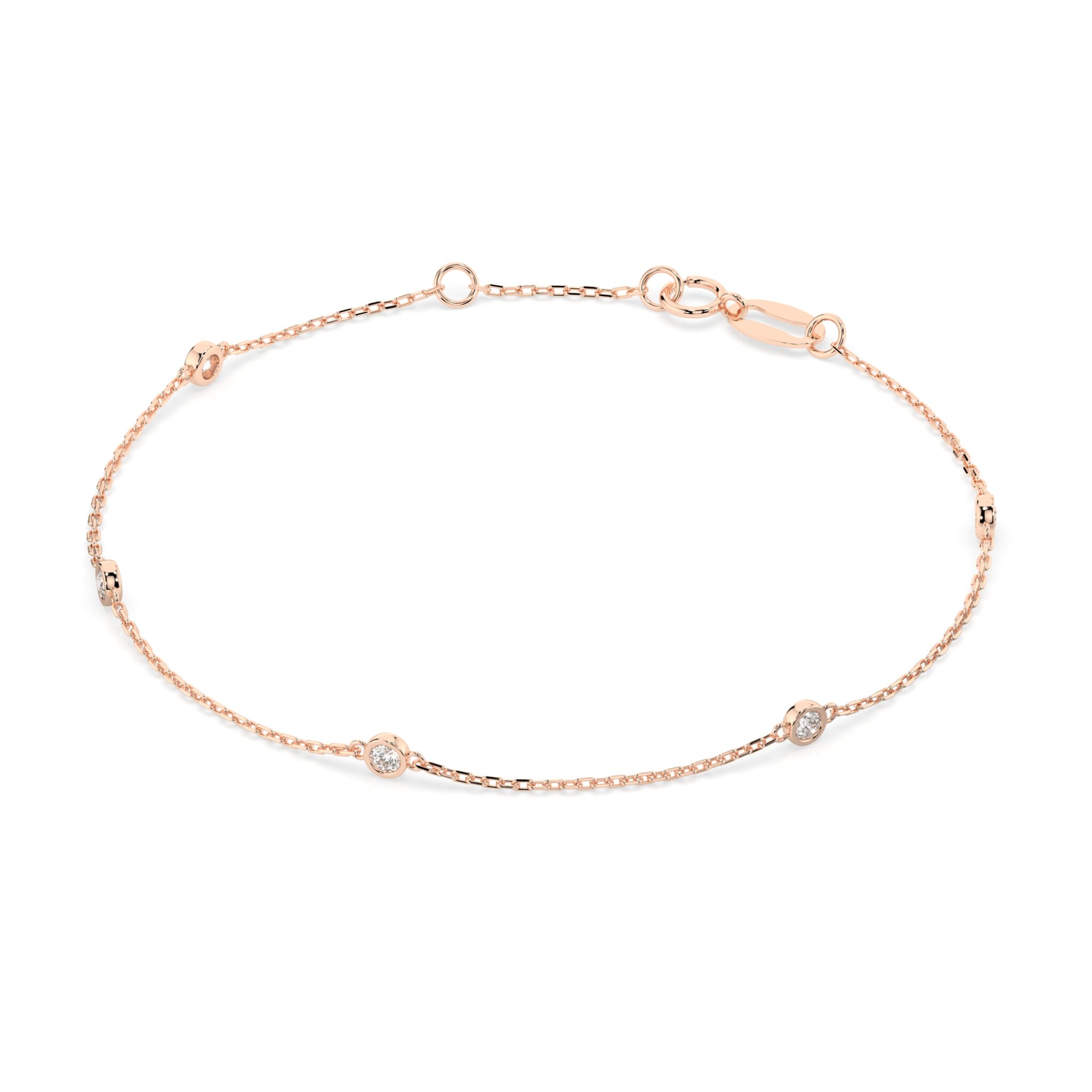 Różowe Złoto Bransoletka z Diamentem Kolekcja Minimalism