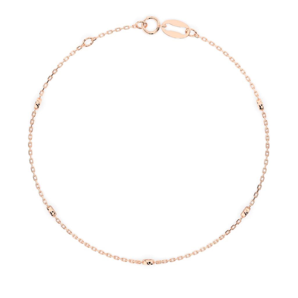 Różowe Złoto Bransoletka z Diamentem Kolekcja Minimalism