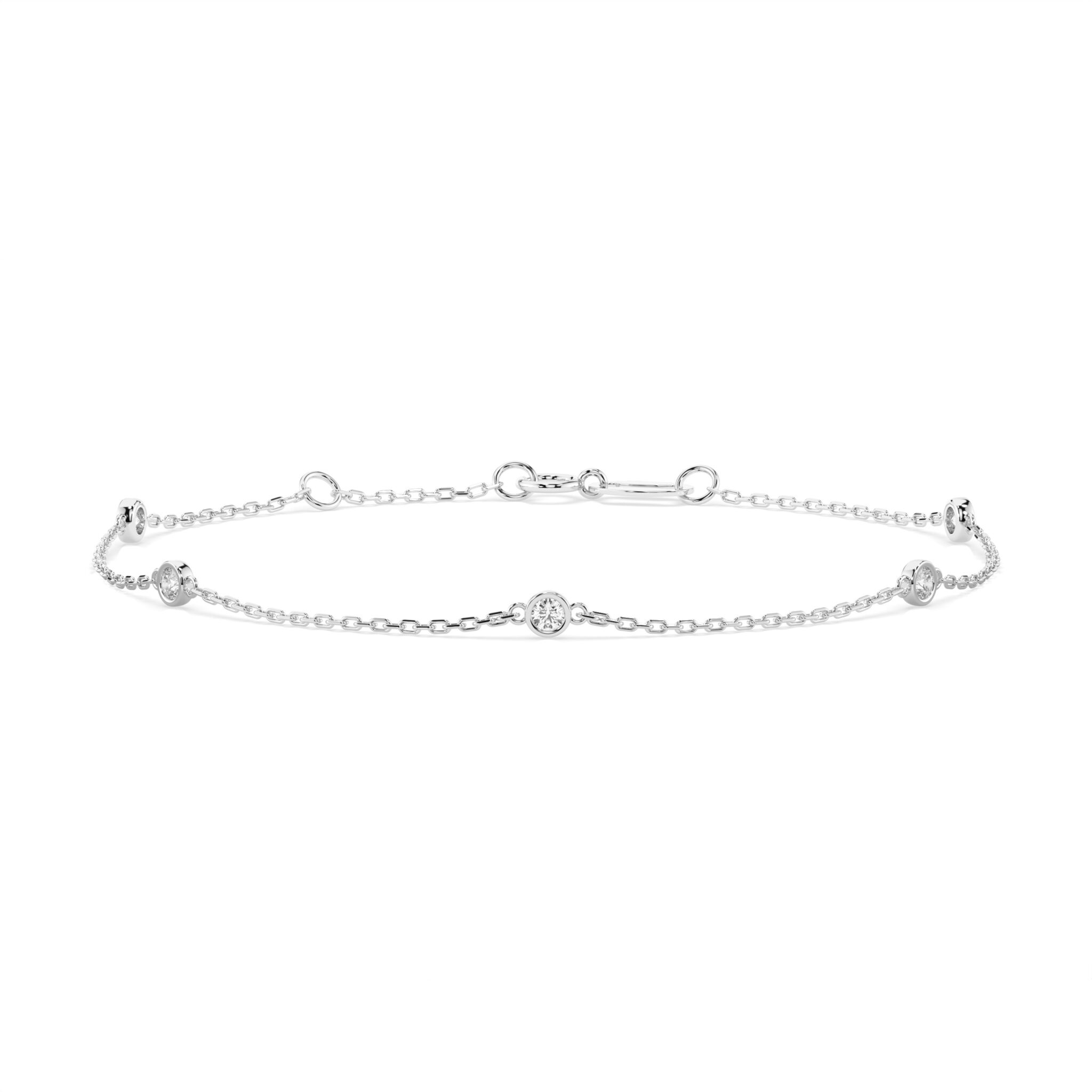 Białe Złoto Bransoletka z Diamentem Kolekcja Minimalism
