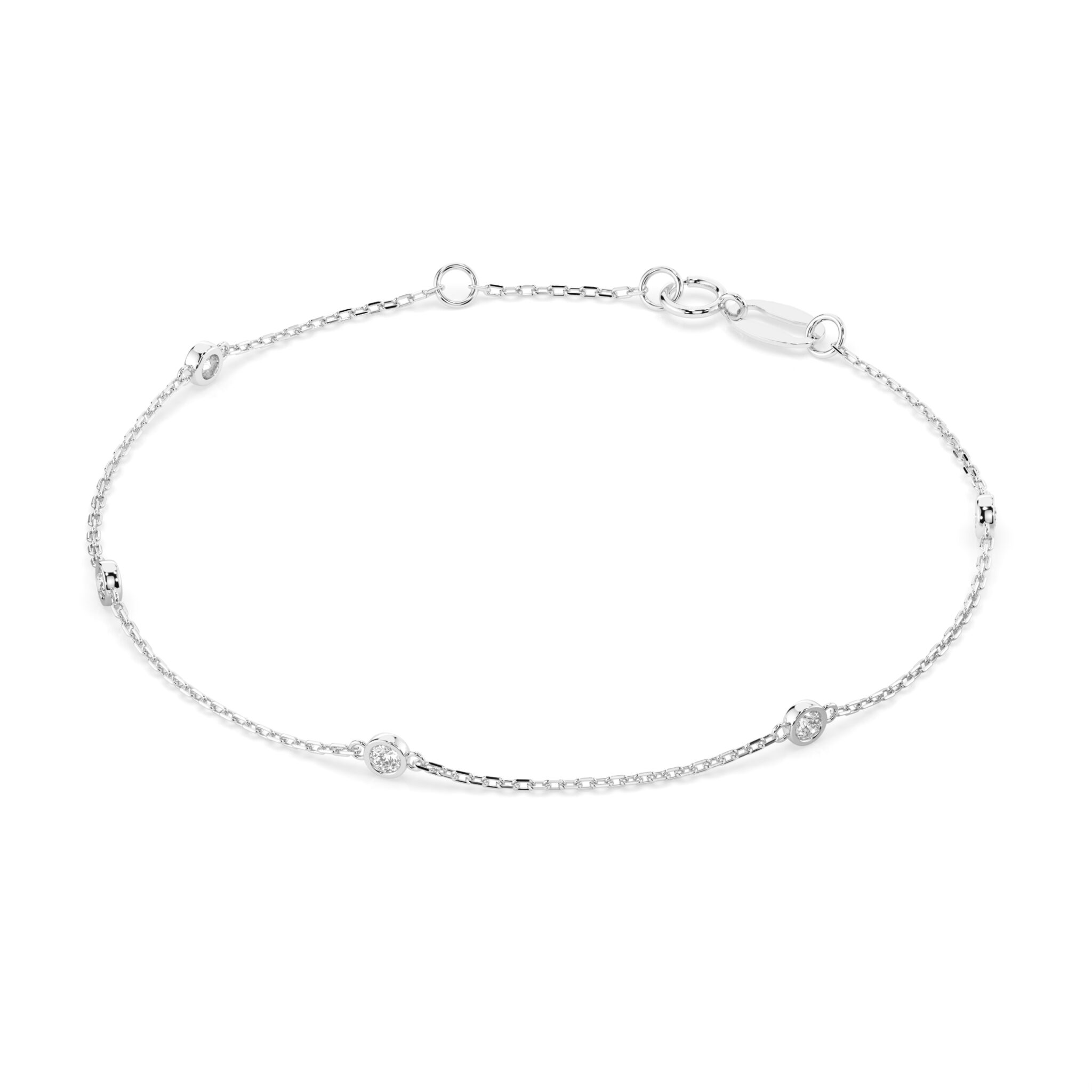 Białe Złoto Bransoletka z Diamentem Kolekcja Minimalism
