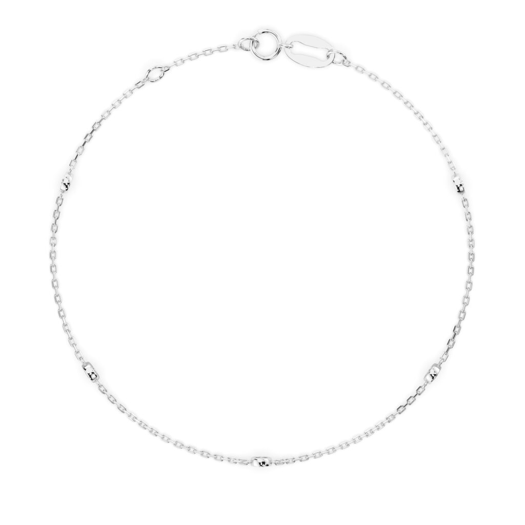 Białe Złoto Bransoletka z Diamentem Kolekcja Minimalism