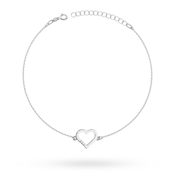 Białe Złoto Bransoletka z Diamentami 0,015 ct