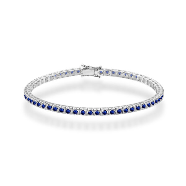 Białe Złoto Bransoletka z Szafirami 3,30 ct