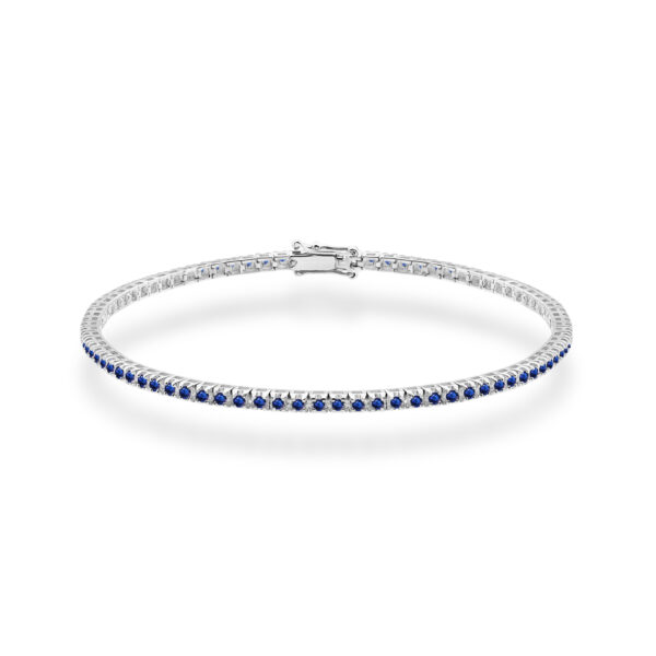 Białe Złoto Bransoletka z Szafirami 1,58 ct