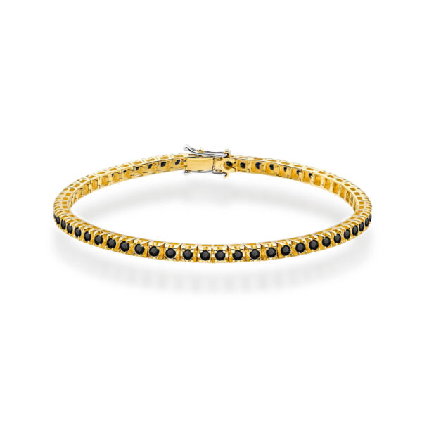 Żółte Złoto Bransoletka z Czarnymi Diamentami 1,98 ct