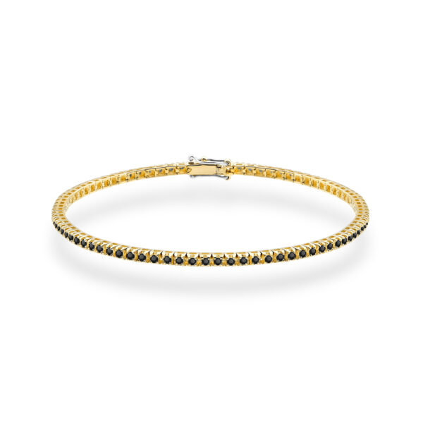 Żółte Złoto Bransoletka z Czarnymi Diamentami 1,14 ct