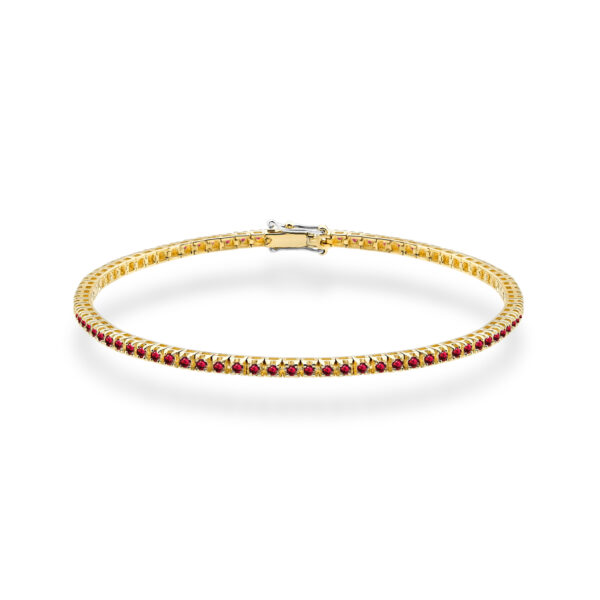 Żółte Złoto Bransoletka z Rubinami 1,66 ct