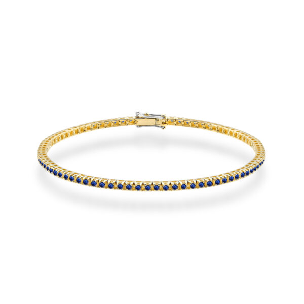 Żółte Złoto Bransoletka z Szafirami 1,66 ct