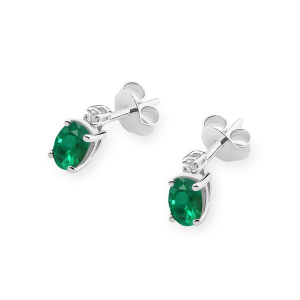 Białe Złoto Kolczyki z Szmaragdami 0,80 ct