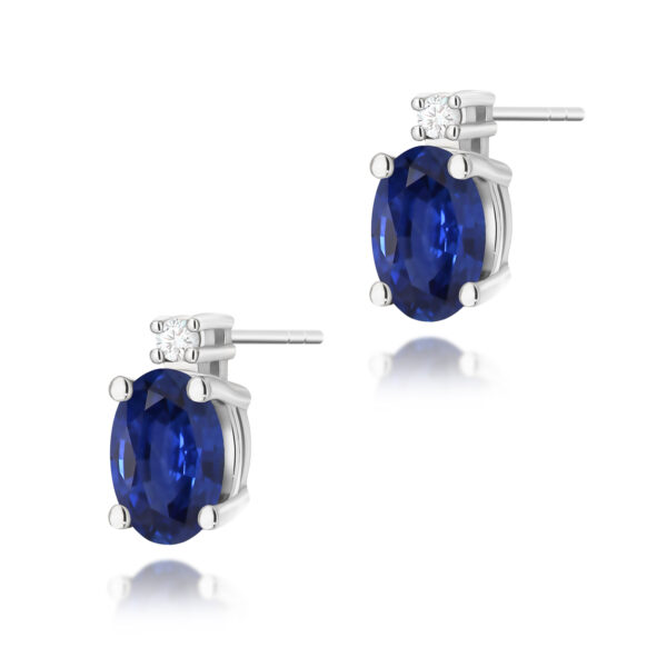Białe Złoto Kolczyki z Szafirami 1,40 ct