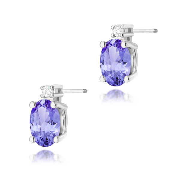 Białe Złoto Kolczyki z Tanzanitami 0,80 ct