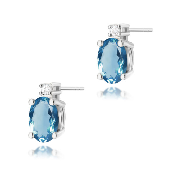 Białe Złoto Kolczyki z Topazami London Blue 1,00 ct