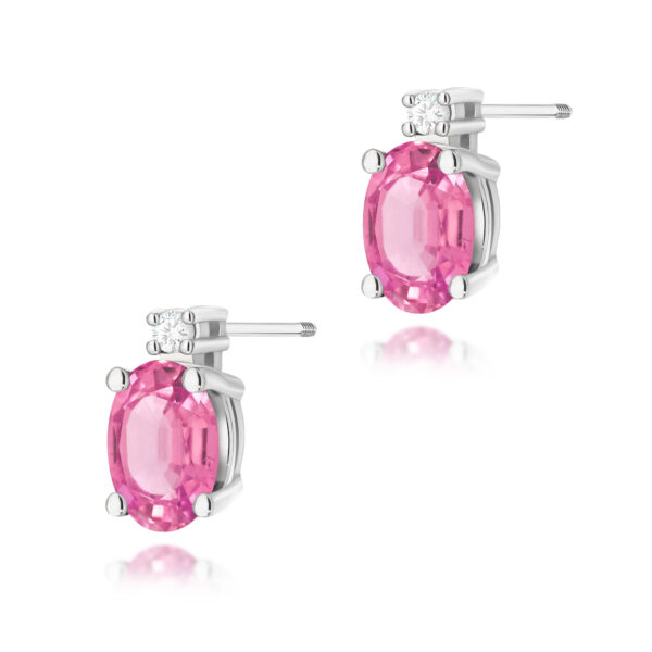 Białe Złoto Kolczyki z Topazami Różowymi 1,00 ct