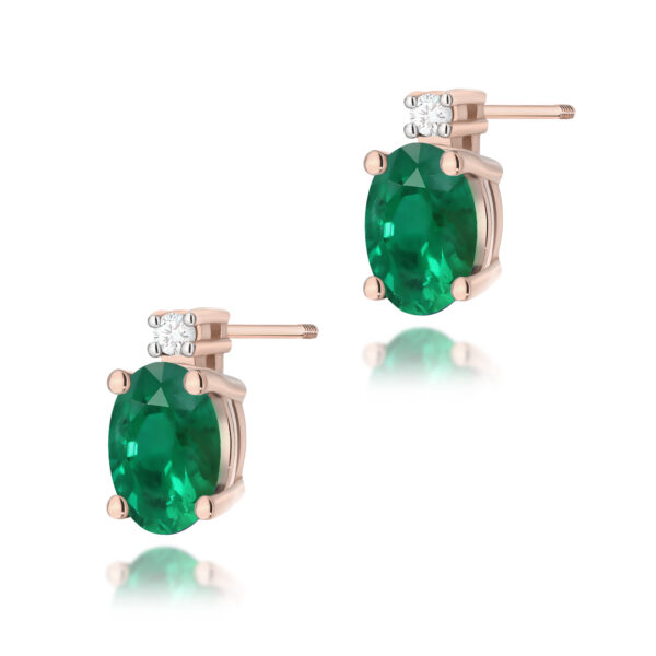 Różowe Złoto Kolczyki z Szmaragdami 0,80 ct