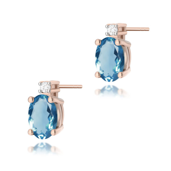Różowe Złoto Kolczyki z Topazami London Blue 1,00 ct