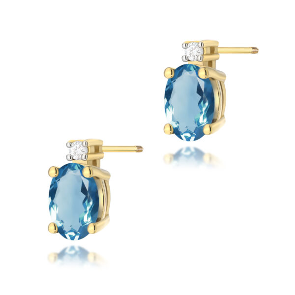 Żółte Złoto Kolczyki z Topazami London Blue 1,00 ct