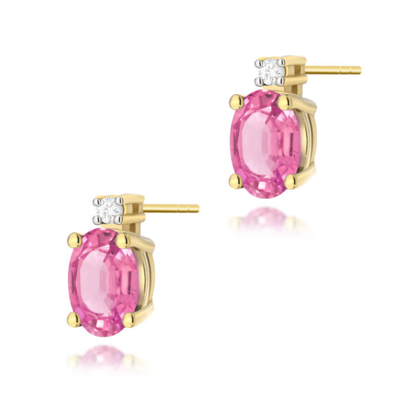 Żółte Złoto Kolczyki z Topazami Różowymi 1,00 ct