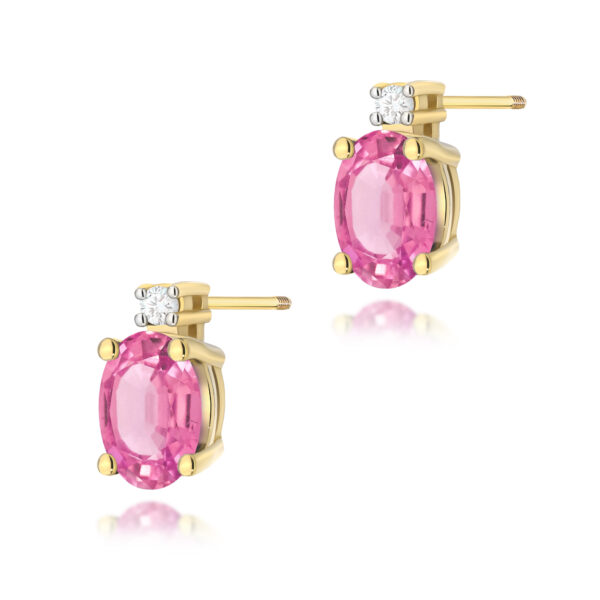 Żółte Złoto Kolczyki z Topazami Różowymi 1,00 ct