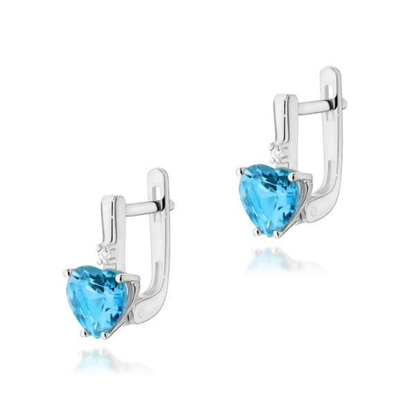 Białe Złoto Kolczyki z Topazami Swiss 2,40 ct