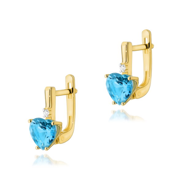 Żółte Złoto Kolczyki z Topazami Swiss 2,40 ct