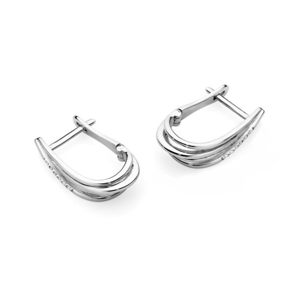 Białe Złoto Kolczyki z Diamentami 0,06 ct
