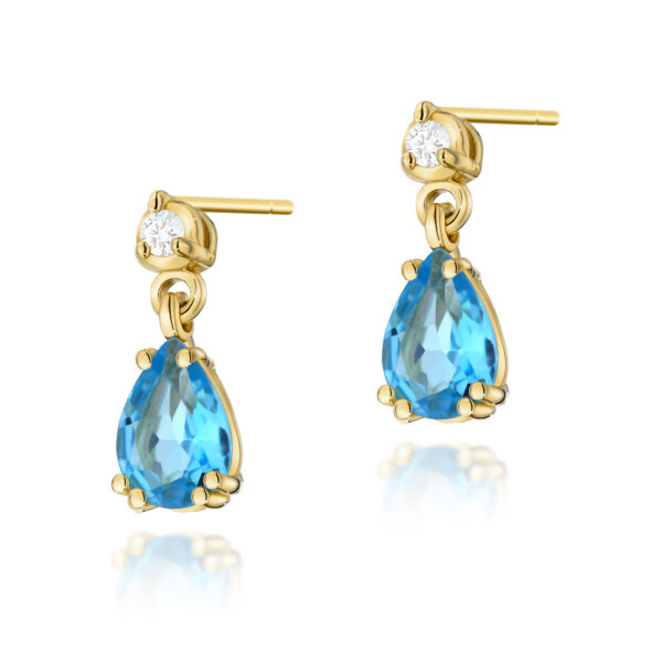 Żółte Złoto Kolczyki z Topazami Swiss 1,80 ct