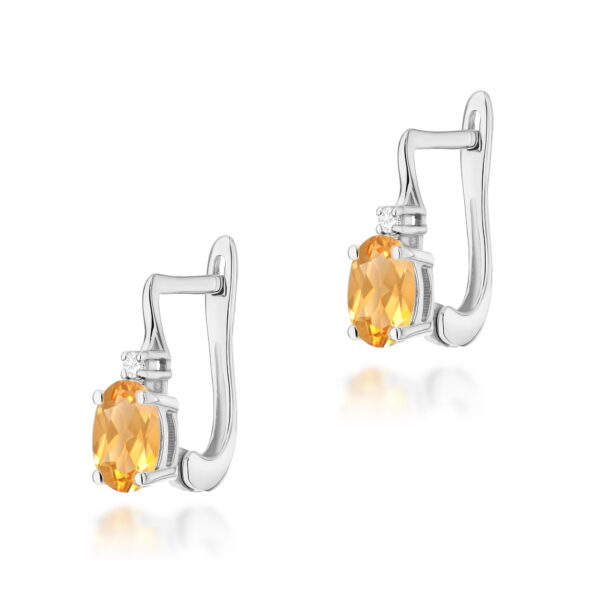 Białe Złoto Kolczyki z Cytrynami 1,20 ct