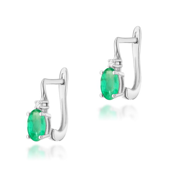 Białe Złoto Kolczyki z Szmaragdami 0,80 ct