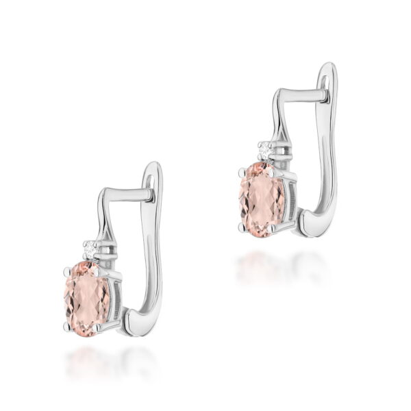 Białe Złoto Kolczyki z Morganitami 0,80 ct