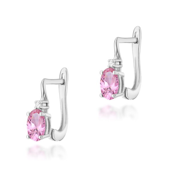 Białe Złoto Kolczyki z Różowym Szafirem 0,90 ct