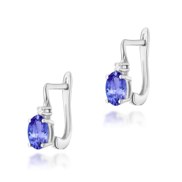 Białe Złoto Kolczyki z Tanzanitami 0,80 ct