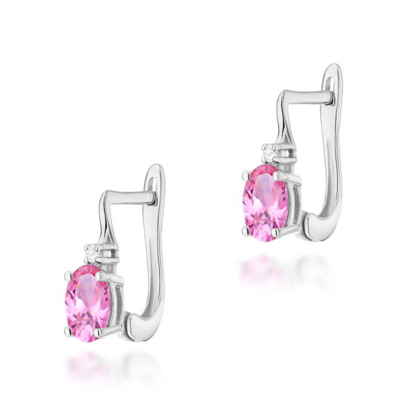 Białe Złoto Kolczyki z Topazami Różowymi 1,00 ct