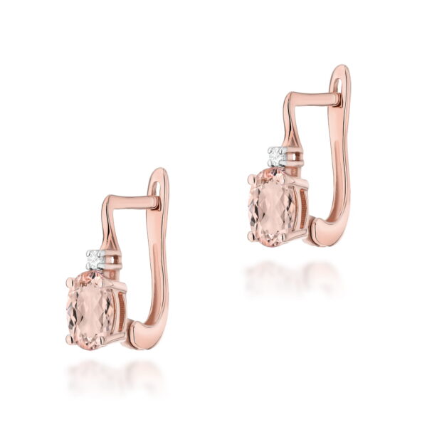 Różowe Złoto Kolczyki z Morganitami 0,80 ct