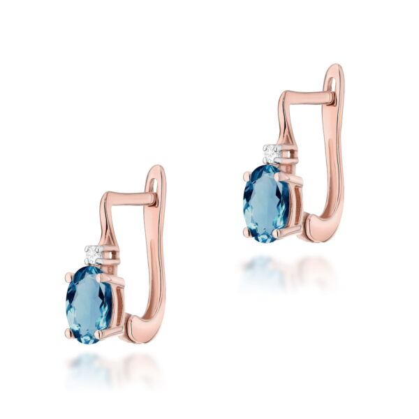 Różowe Złoto Kolczyki z Topazami London Blue 1,00 ct