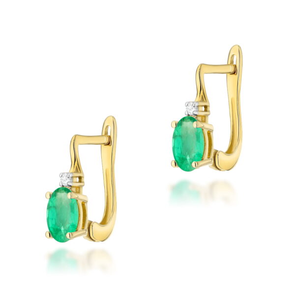 Żółte Złoto Kolczyki z Szmaragdami 0,80 ct