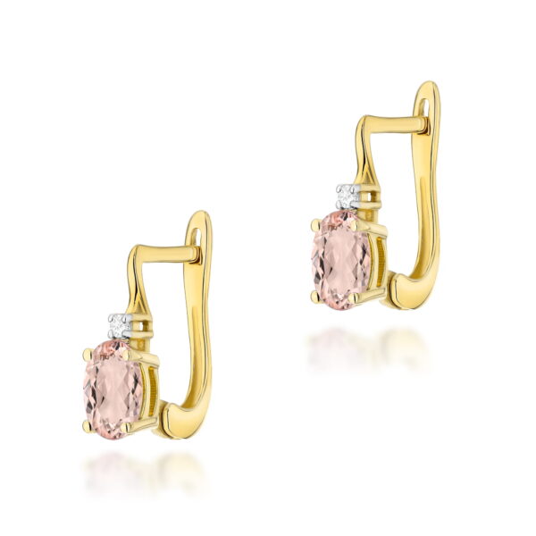 Żółte Złoto Kolczyki z Morganitami 0,80 ct