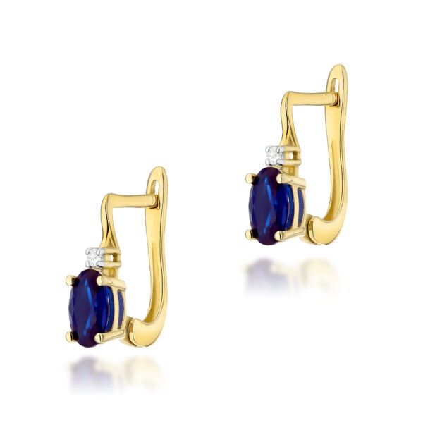 Żółte Złoto Kolczyki z Szafirami 1,40 ct