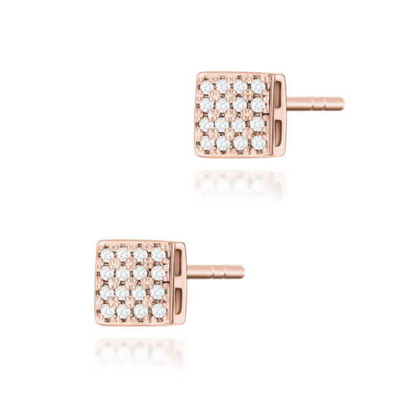 Różowe Złoto Kolczyki z Diamentami 0,16 ct