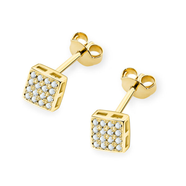 Żółte Złoto Kolczyki z Diamentami 0,16 ct