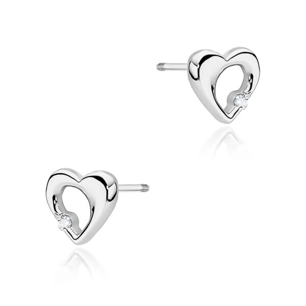 Białe Złoto Kolczyki z Diamentami 0,0172 ct