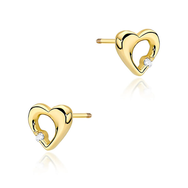 Żółte Złoto Kolczyki z Diamentami 0,0172 ct