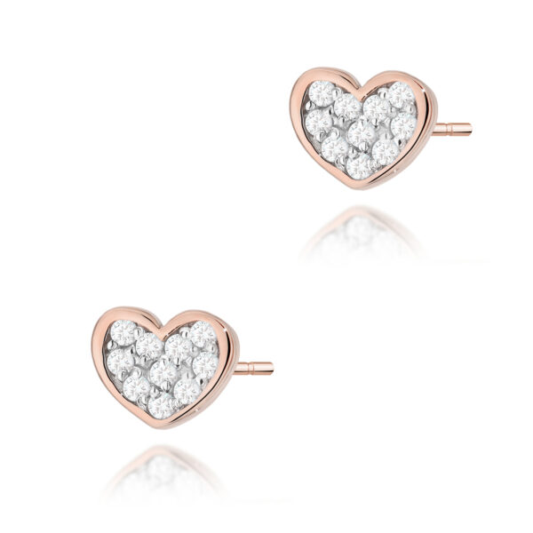 Różowe Złoto Kolczyki z Diamentami 0,172 ct