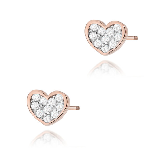 Różowe Złoto Kolczyki z Diamentami 0,172 ct