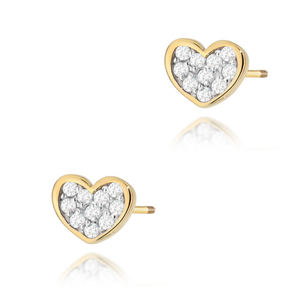 Żółte Złoto Kolczyki z Diamentami 0,172 ct