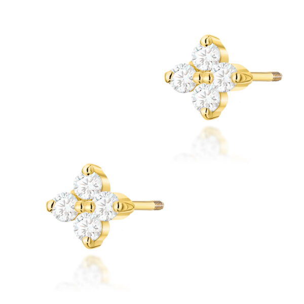 Żółte Złoto Kolczyki z Diamentami 0,116 ct
