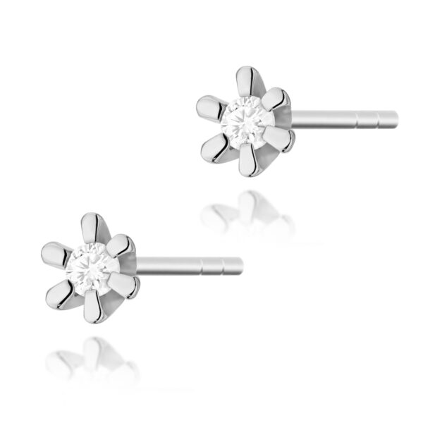Białe Złoto Kolczyki z Diamentami 0,04 ct