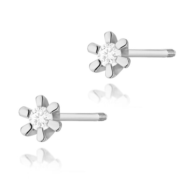 Białe Złoto Kolczyki z Diamentami 0,04 ct