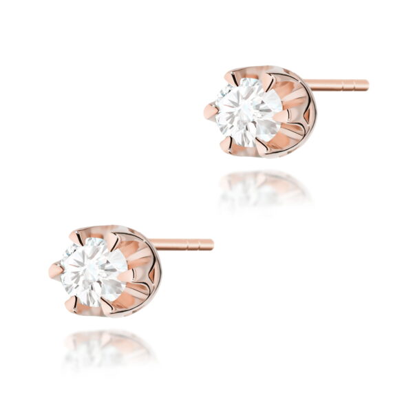 Różowe Złoto Kolczyki z Diamentami 0,24 ct