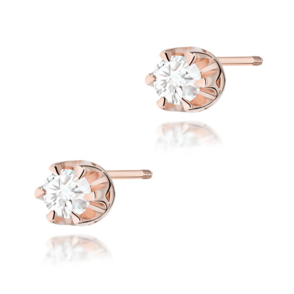 Różowe Złoto Kolczyki z Diamentami 0,24 ct